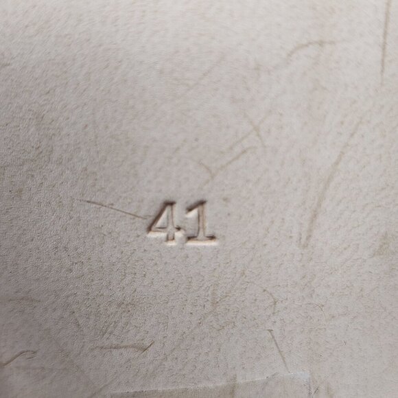 Shekudo Handmade Brown & White Heeled Mules W/ Wrap Ties Size 9.5 - Picture 6 of 9